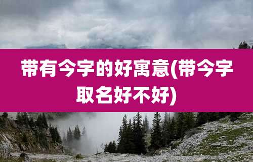 带有今字的好寓意(带今字取名好不好)
