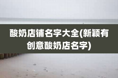 酸奶店铺名字大全(新颖有创意酸奶店名字)