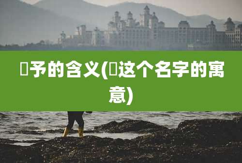 璟予的含义(璟这个名字的寓意)