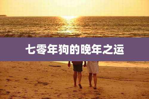 七零年狗的晚年之运