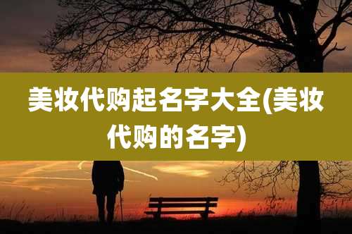 美妆代购起名字大全(美妆代购的名字)