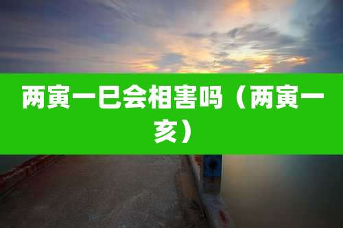 两寅一巳会相害吗（两寅一亥）