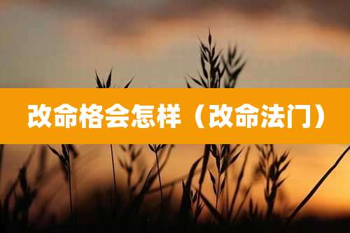 改命格会怎样（改命法门）