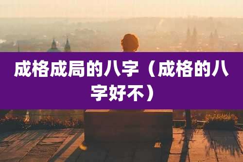 成格成局的八字（成格的八字好不）