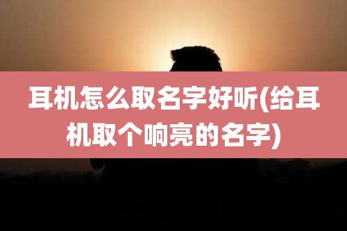 耳机怎么取名字好听(给耳机取个响亮的名字)