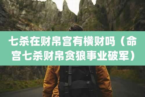 七杀在财帛宫有横财吗(命宫七杀财帛贪狼事业破军)