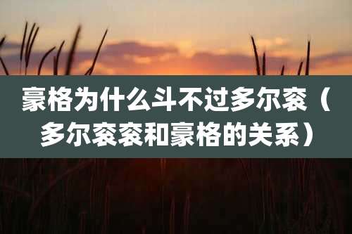 豪格为什么斗不过多尔衮(多尔衮衮和豪格的关系)