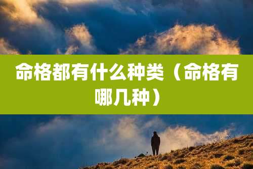 命格都有什么种类（命格有哪几种）