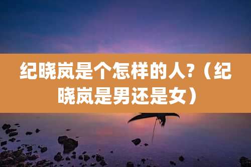 纪晓岚是个怎样的人?(纪晓岚是男还是女)