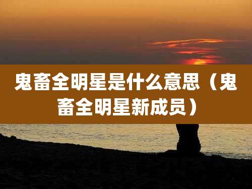 鬼畜全明星是什么意思（鬼畜全明星新成员）