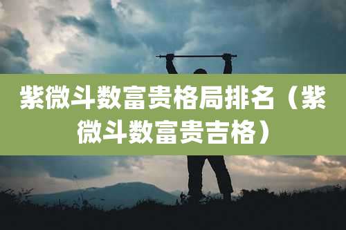 紫微斗数富贵格局排名（紫微斗数富贵吉格）