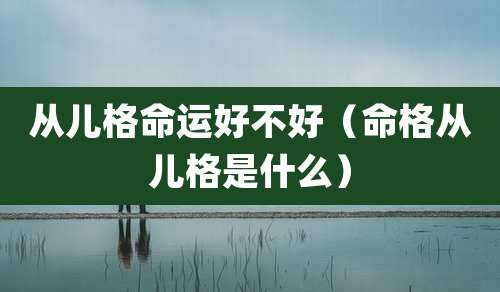 从儿格命运好不好（命格从儿格是什么）