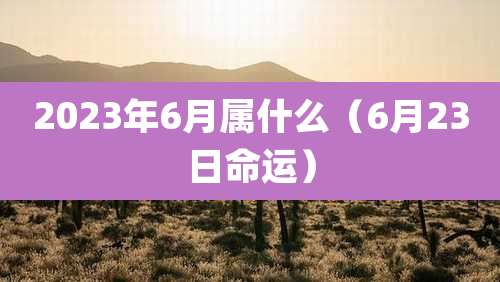 2023年6月属什么（6月23日命运）