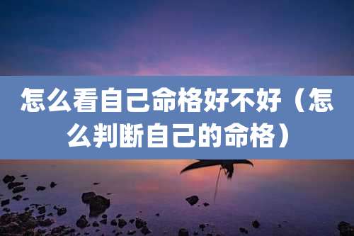怎么看自己命格好不好(怎么判断自己的命格)