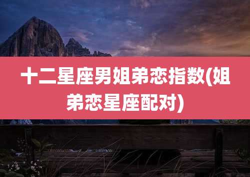 十二星座男姐弟恋指数(姐弟恋星座配对)