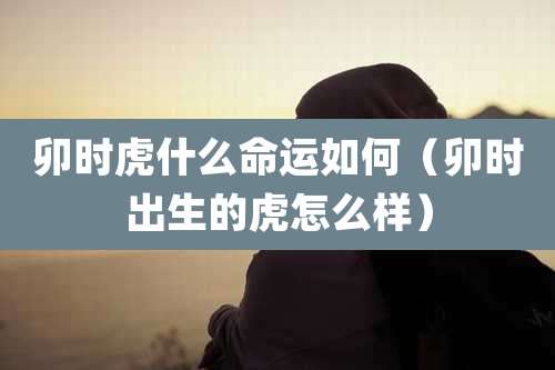 卯时虎什么命运如何(卯时出生的虎怎么样)