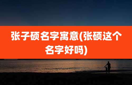 张子硕名字寓意(张硕这个名字好吗)