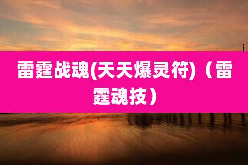 雷霆战魂(天天爆灵符)(雷霆魂技)