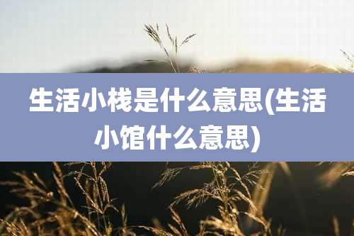 生活小栈是什么意思(生活小馆什么意思)