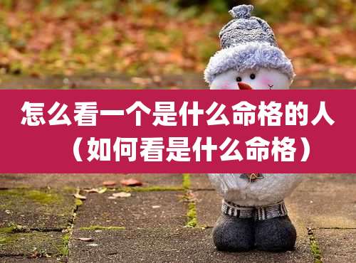 怎么看一个是什么命格的人（如何看是什么命格）