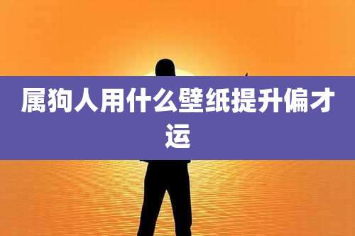 属狗人用什么壁纸提升偏才运