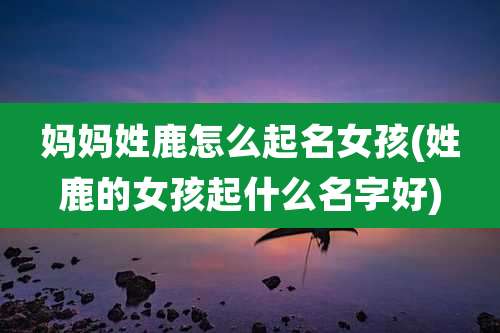 妈妈姓鹿怎么起名女孩(姓鹿的女孩起什么名字好)