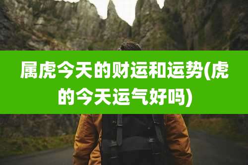 属虎今天的财运和运势(虎的今天运气好吗)