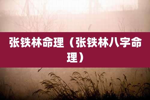 张铁林命理(张铁林八字命理)