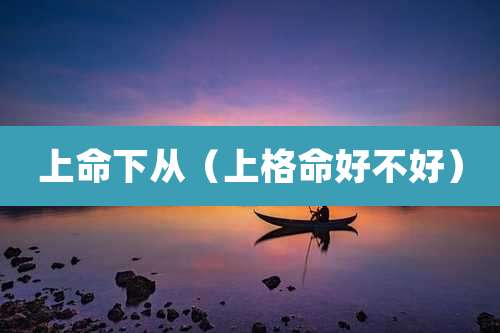 上命下从(上格命好不好)
