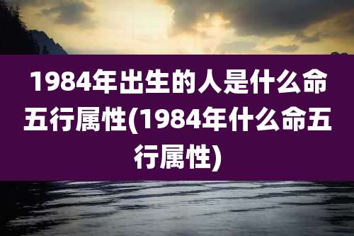 1984年出生的人是什么命五行属性(1984年什么命五行属性)