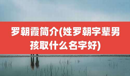 罗朝霞简介(姓罗朝字辈男孩取什么名字好)