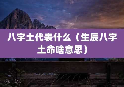 八字土代表什么(生辰八字土命啥意思)