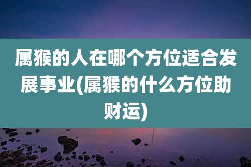 属猴的人在哪个方位适合发展事业(属猴的什么方位助财运)