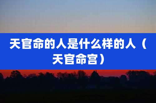 天官命的人是什么样的人(天官命宫)