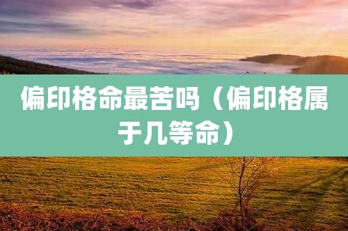 偏印格命最苦吗(偏印格属于几等命)