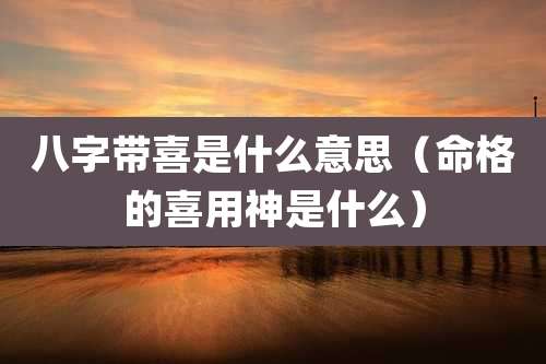 八字带喜是什么意思(命格的喜用神是什么)