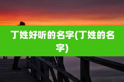 丁姓好听的名字(丁姓的名字)