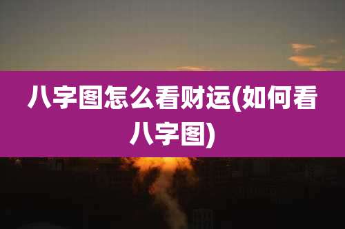 八字图怎么看财运(如何看八字图)