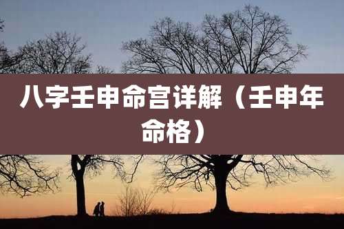 八字壬申命宫详解（壬申年命格）