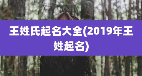 王姓氏起名大全(2019年王姓起名)