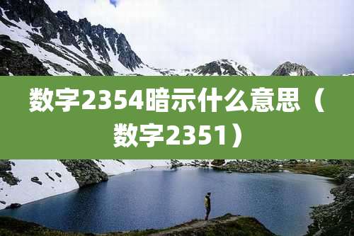 数字2354暗示什么意思（数字2351）