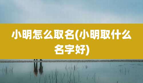 小明怎么取名(小明取什么名字好)
