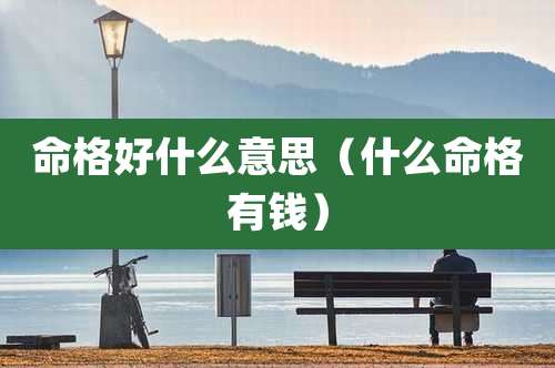 命格好什么意思（什么命格有钱）