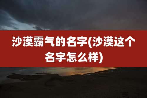 沙漠霸气的名字(沙漠这个名字怎么样)
