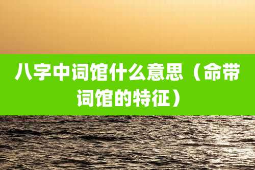 八字中词馆什么意思(命带词馆的特征)