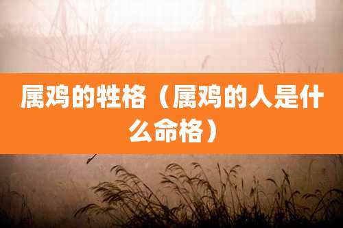 属鸡的牲格(属鸡的人是什么命格)