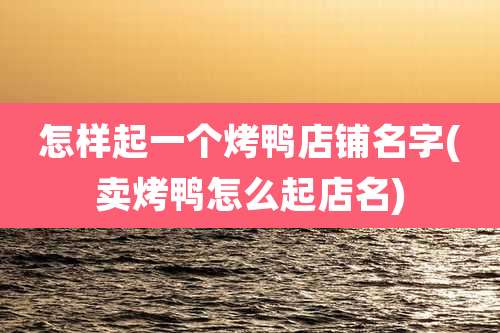 怎样起一个烤鸭店铺名字(卖烤鸭怎么起店名)