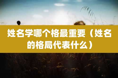 姓名学哪个格最重要(姓名的格局代表什么)