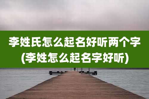 李姓氏怎么起名好听两个字(李姓怎么起名字好听)