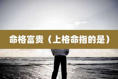 命格富贵（上格命指的是）